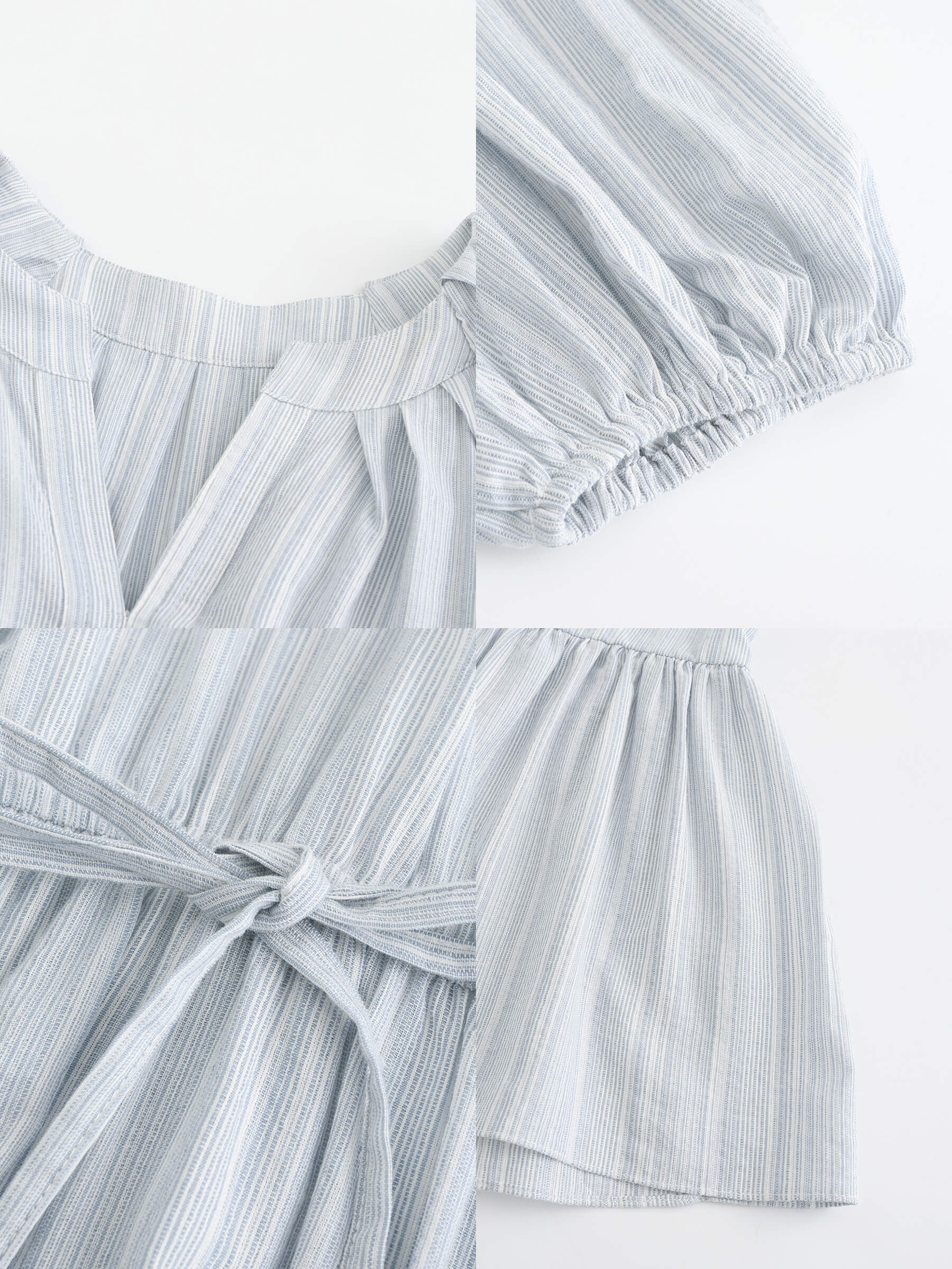 Puff Sleeve V-Neck Tiered Dress-7