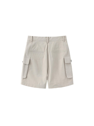 100% Cotton Casual Utility Straight-Leg Shorts