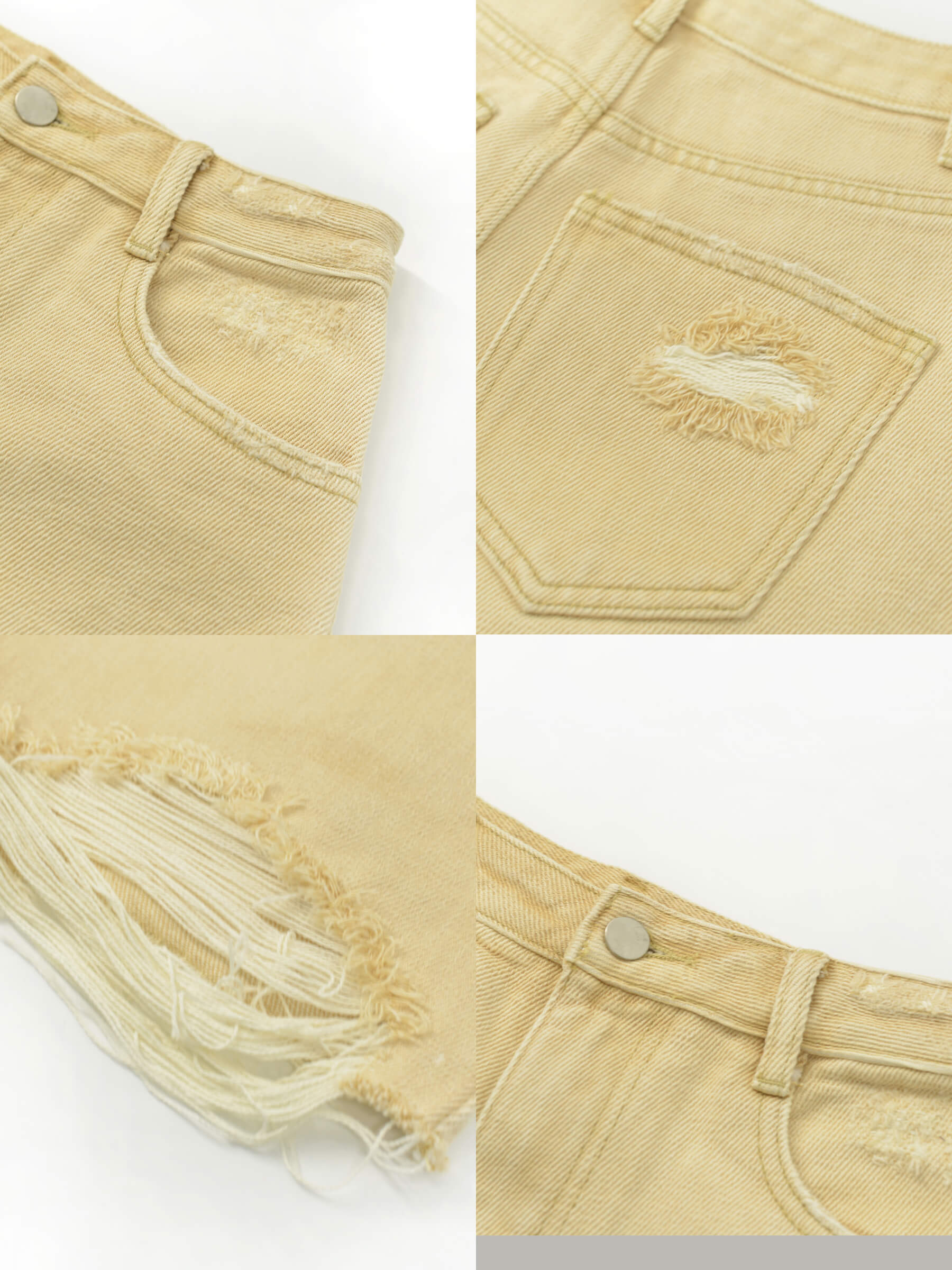 Raw Edge Distressed Mini Shorts-14