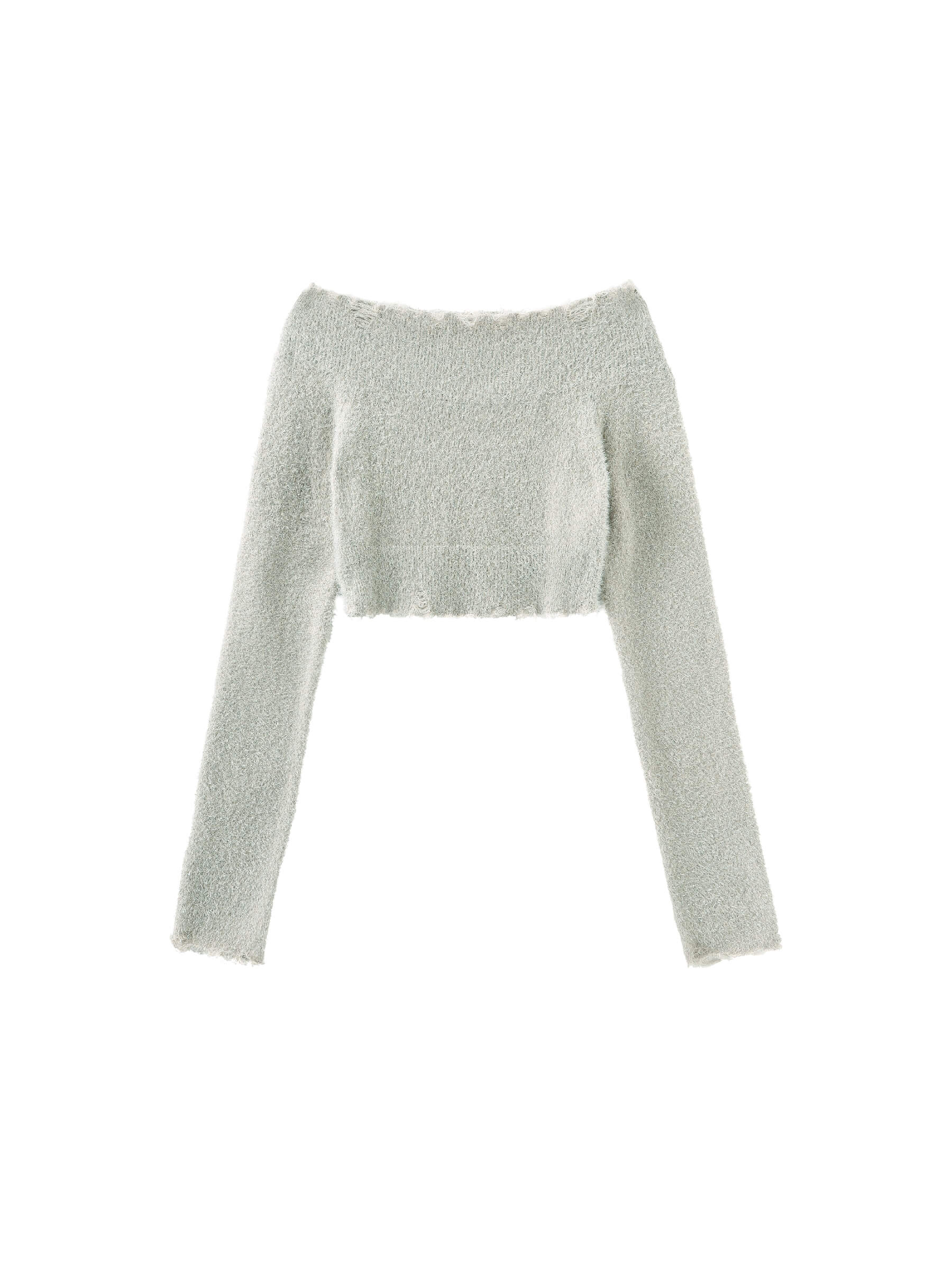 Off-Shoulder Long Sleeve Knit Crop Top-25