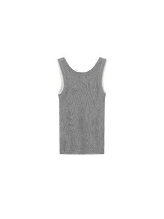 CUBIC Lace-trimmed Linen Knit Vest