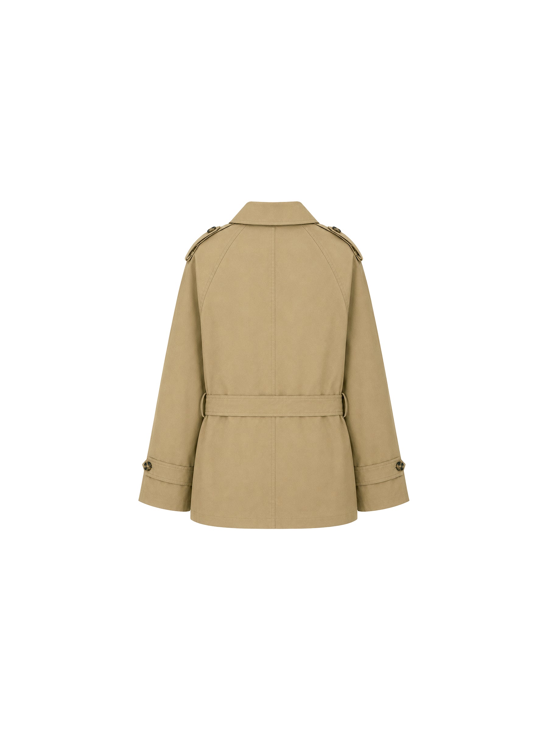 CUBIC Belted Double-Breasted Trench Jacket-14