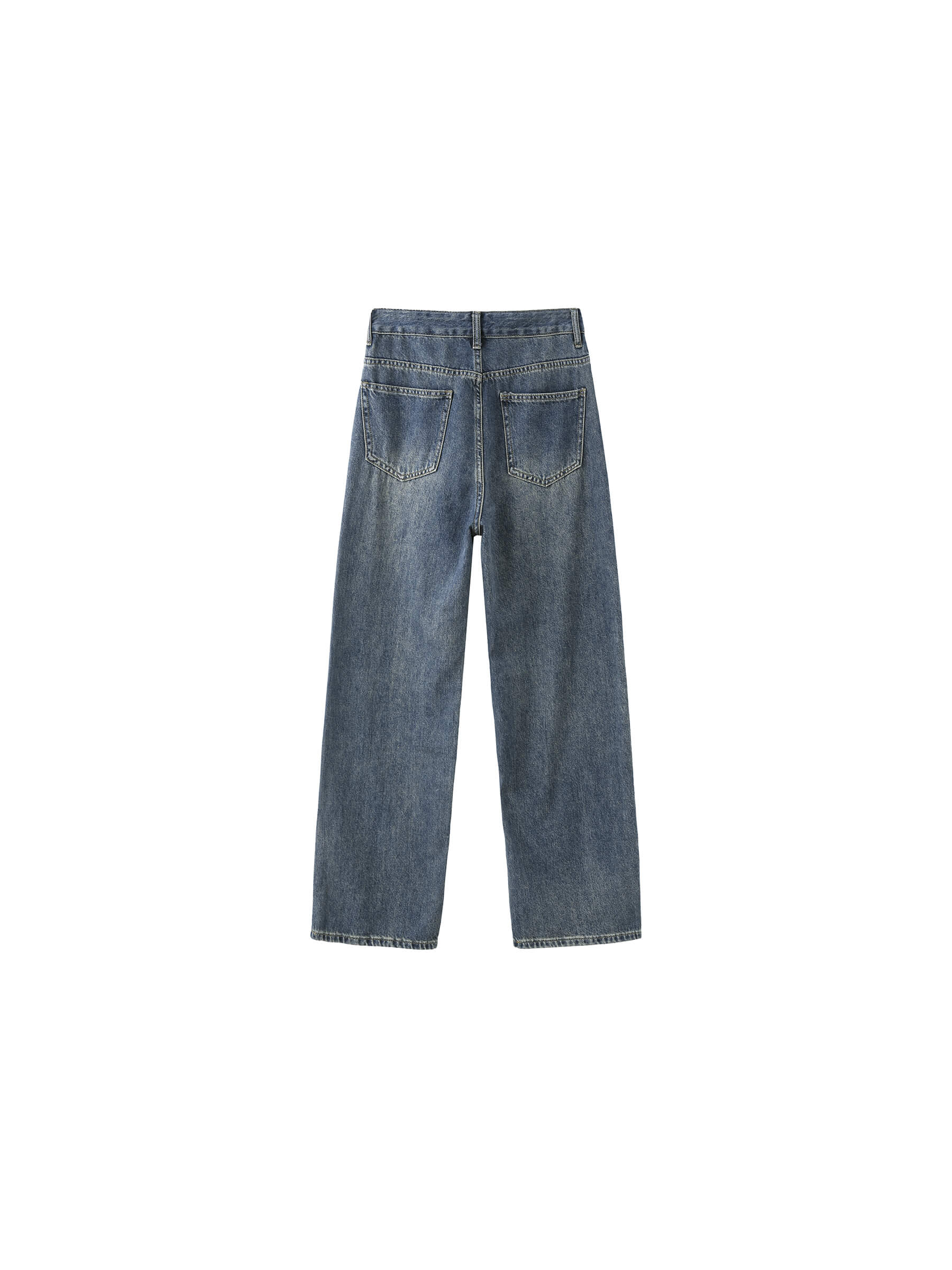 Straight Leg Distressed Detailed Jeans-14