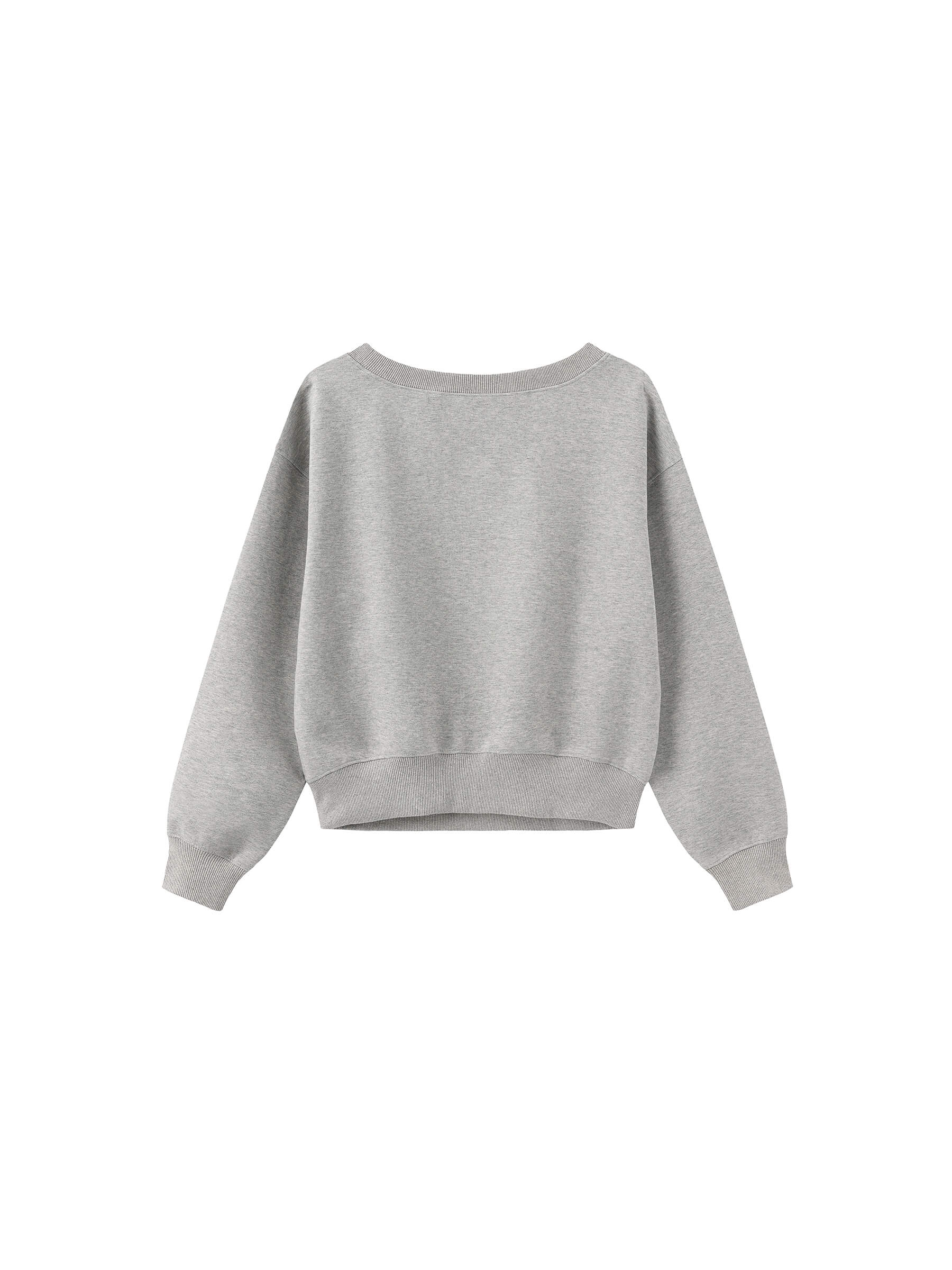 Lace Print Oversized Sweatshirt with Wide Neckline-16