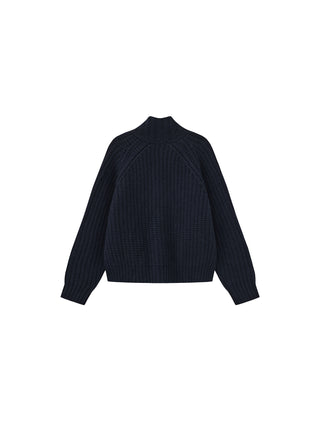 100% Wool Convertible Collar Short Cardigan Coat