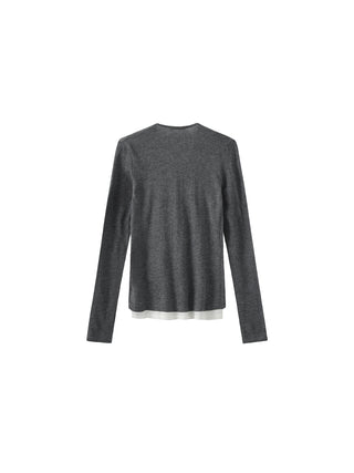Casual Faux-Layer Knit Top