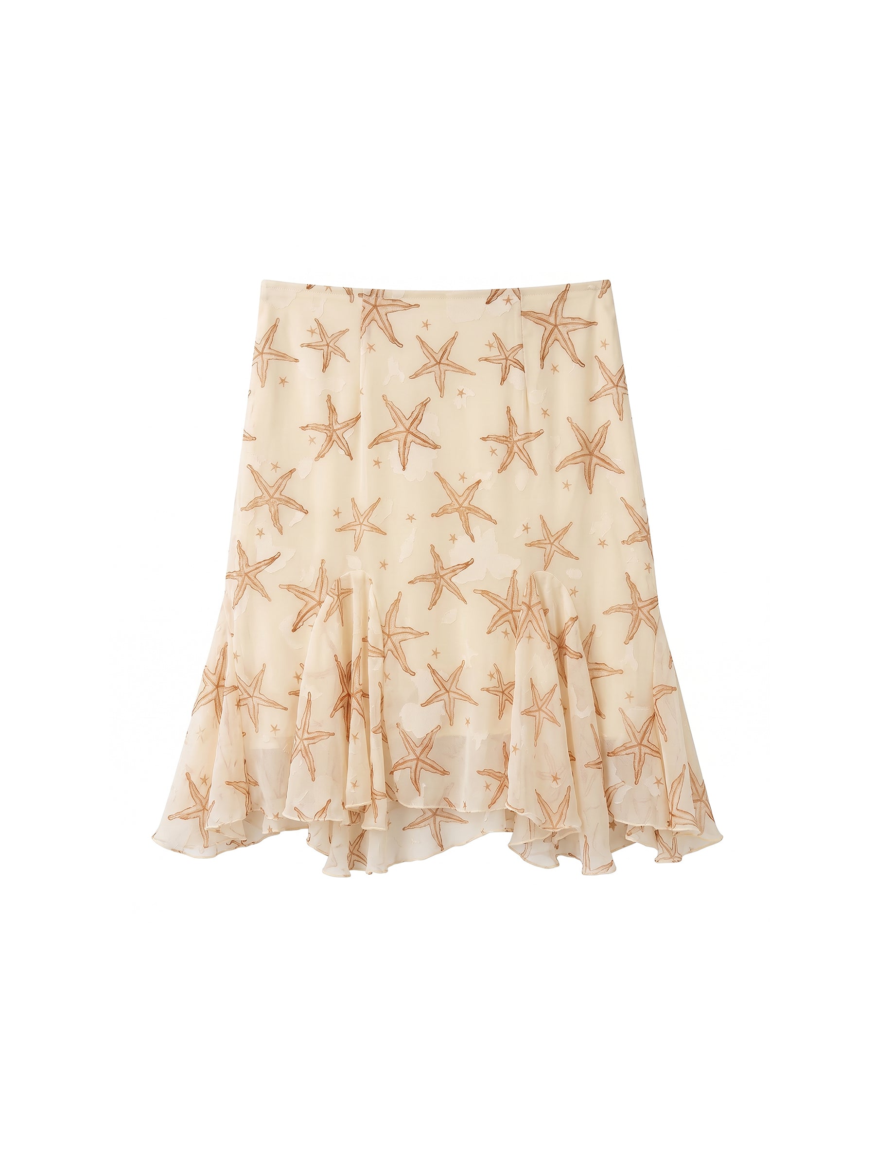 CUBIC Starfish Print Flare Midi Skirt-14