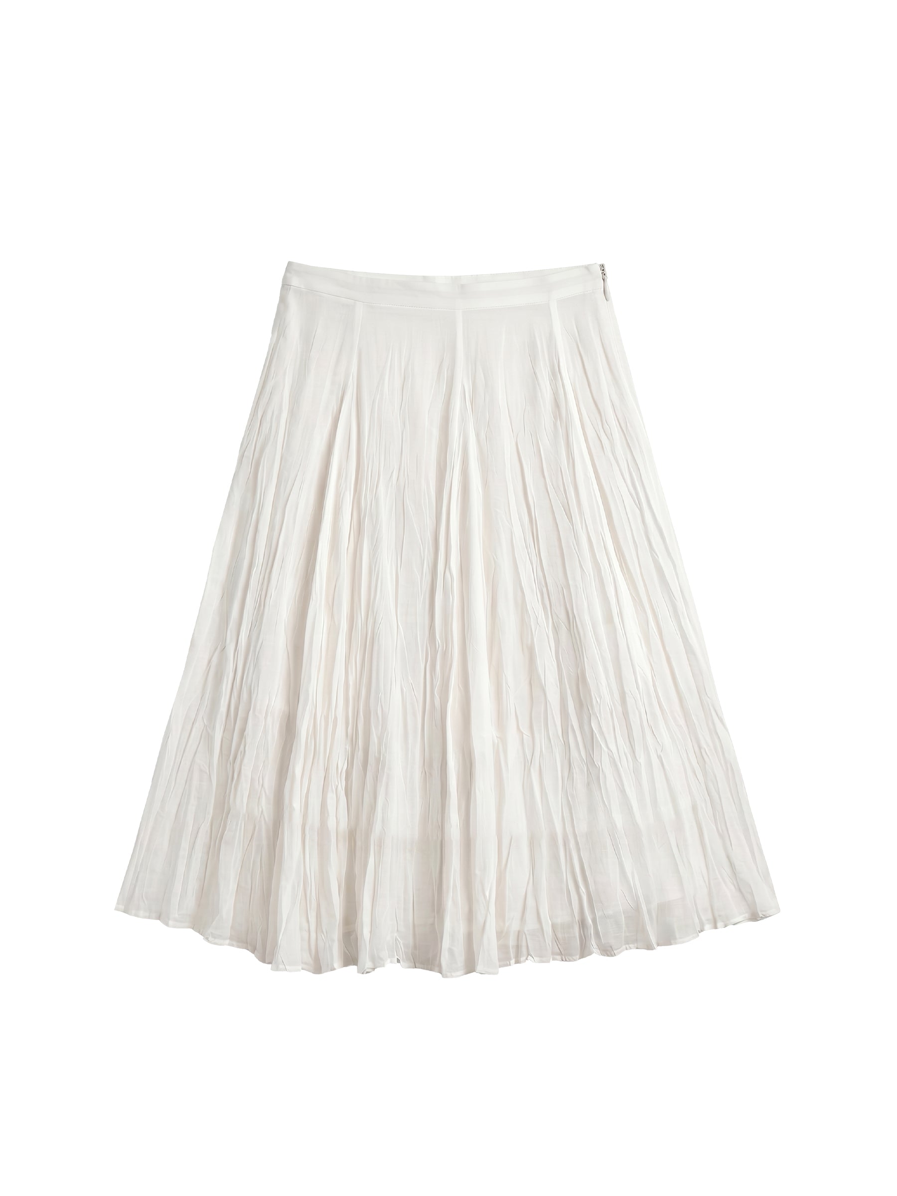 CUBIC Crinkled Pleated Midi Skirt-14