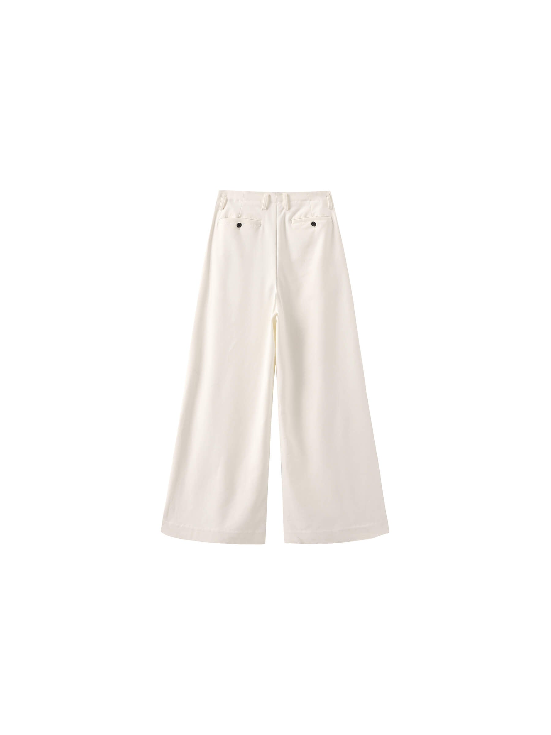 ONE BY CUBIC Pleated Wide Leg Wool Blend Trousers-16