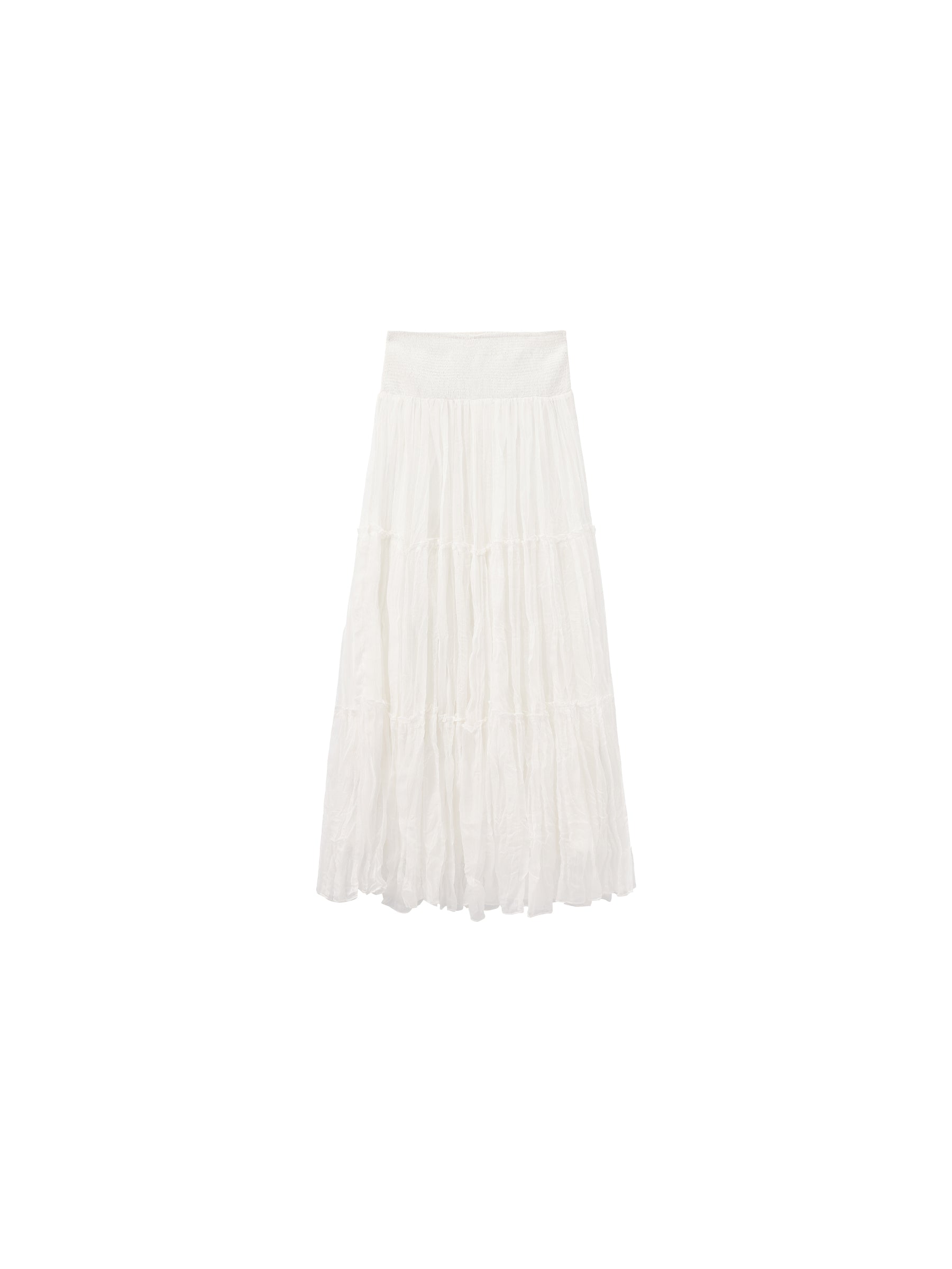 CUBIC Pleated and Gathered Design Tulle Skirt-14