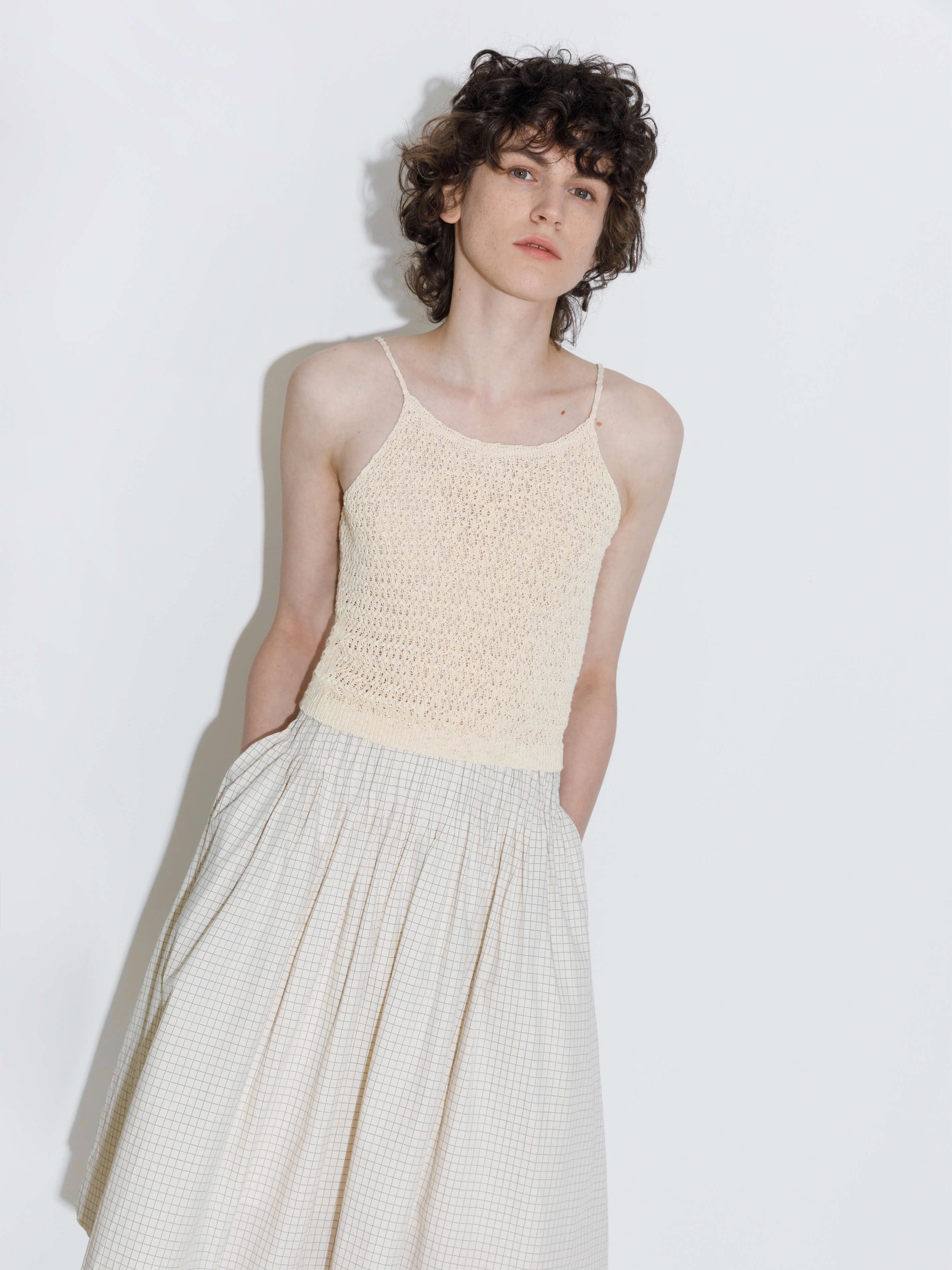 Thin Strap Ribbed Knit Vest-16