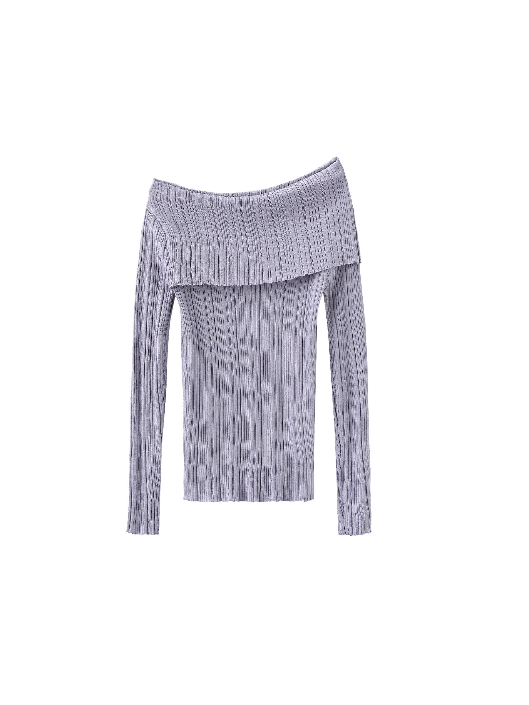 Off-Shoulder Long Sleeve Fitted Top-16