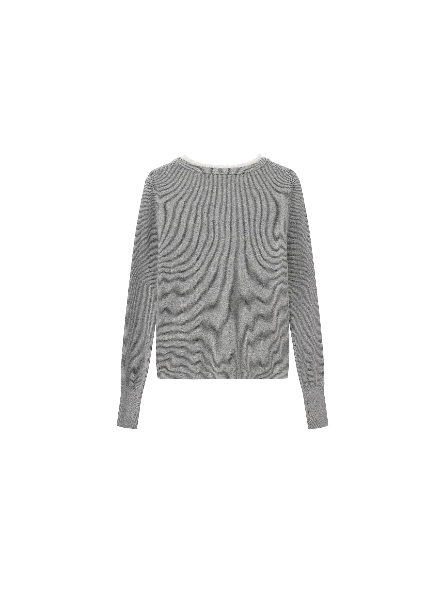 CUBIC Lace-trimmed Linen Knit Cardigan-14