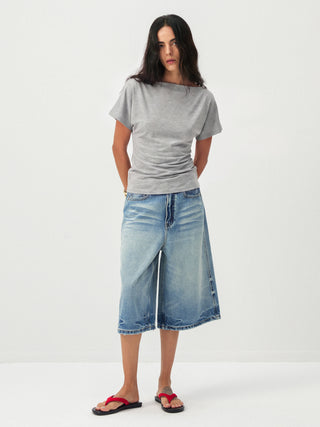 CUBIC Lyocell Blend Off-Shoulder Fitted Top