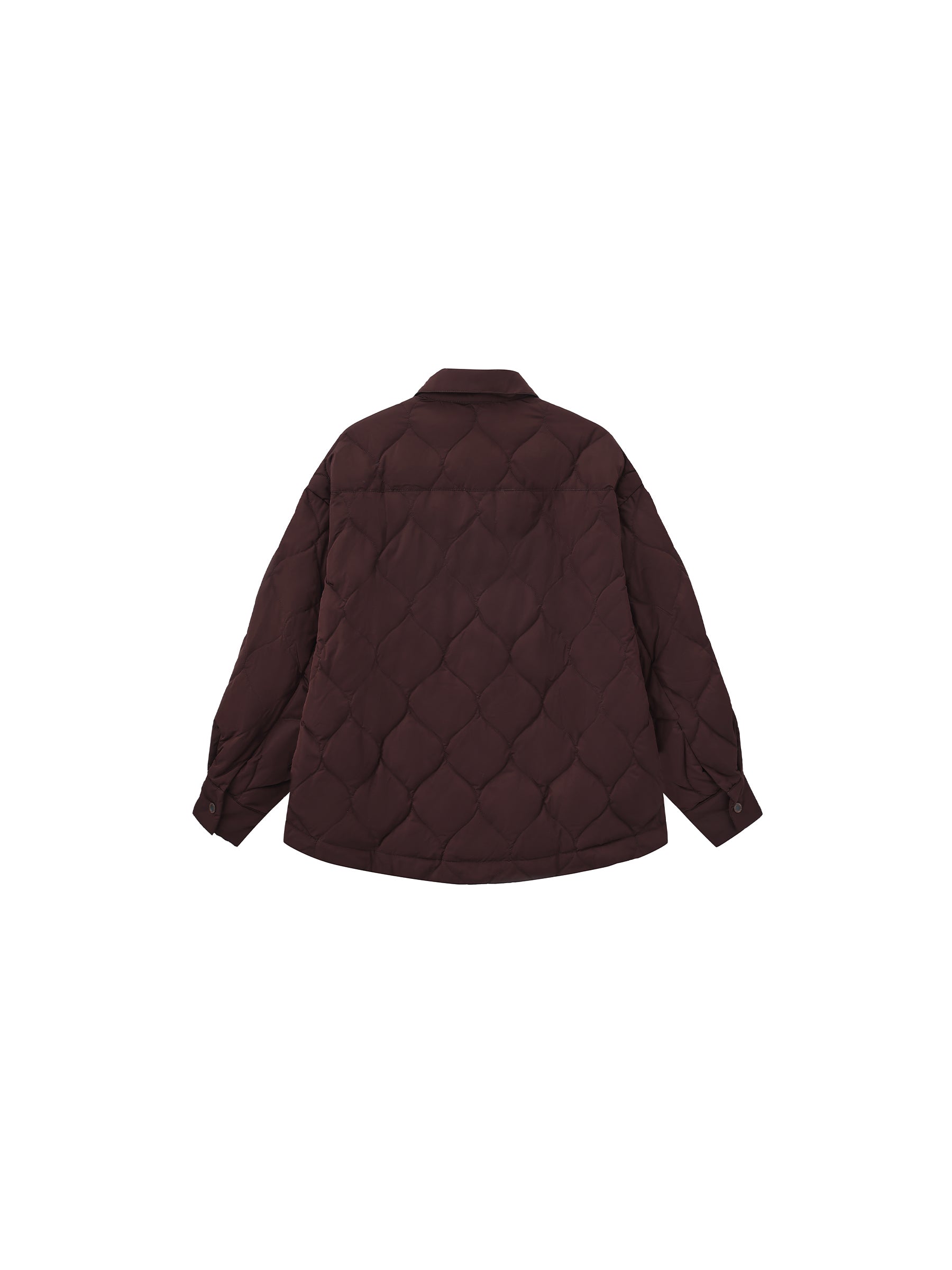 Button-Front Shirt Collar Loose-Fit Down Jacket-14