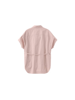 Beaded Placket Utility Short-Sleeve Shirt