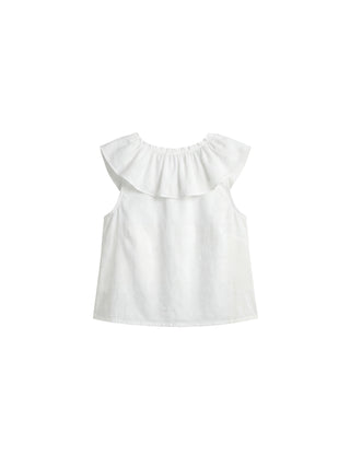 CUBIC Ruffle V-Neck Sleeveless Blouse