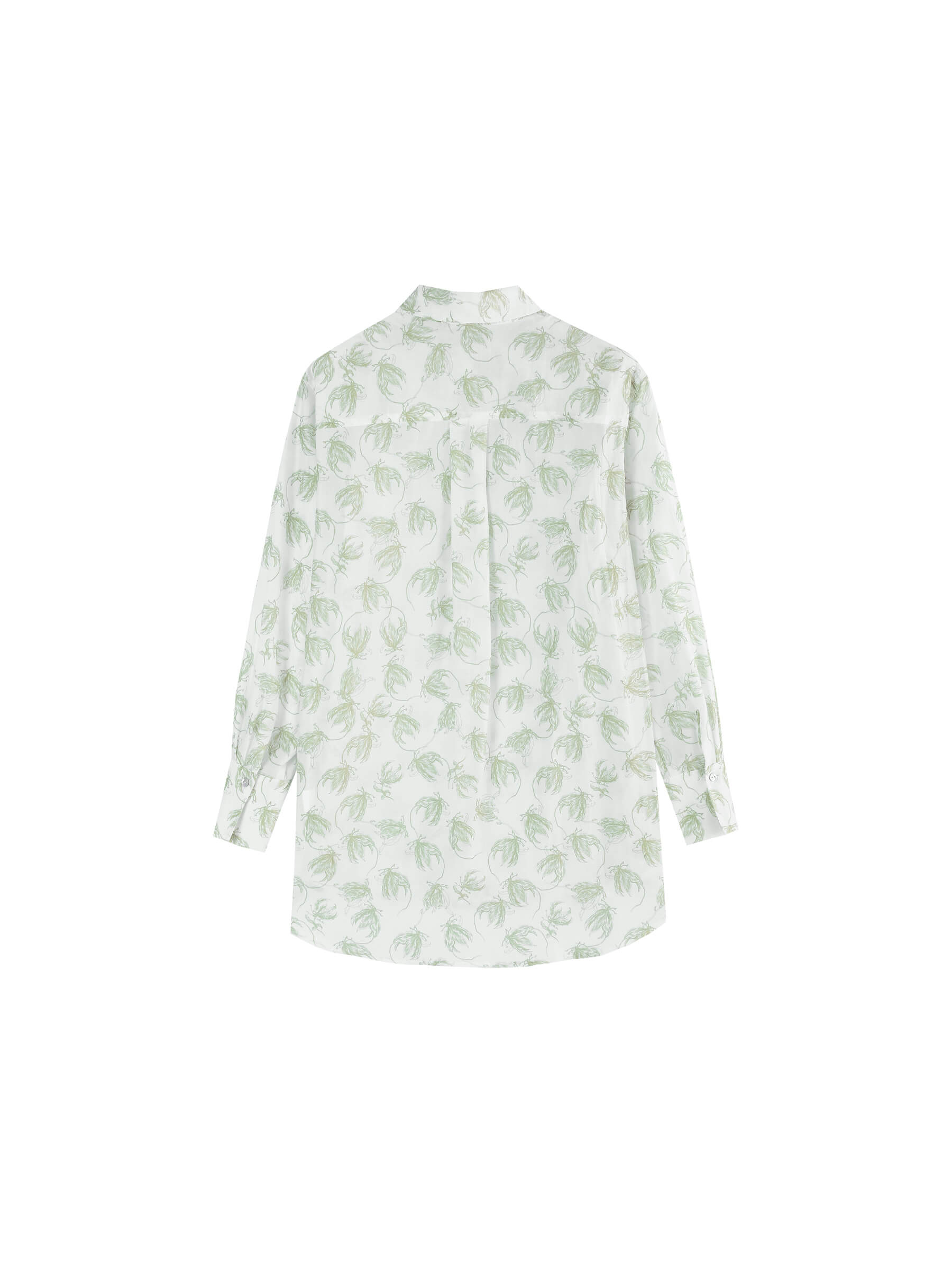 Loose Printed Sheer Shirt-16