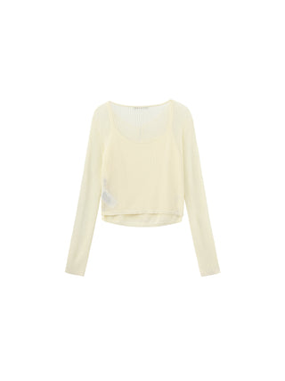 CUBIC Sheer Ribbed Knit Two-Piece Set