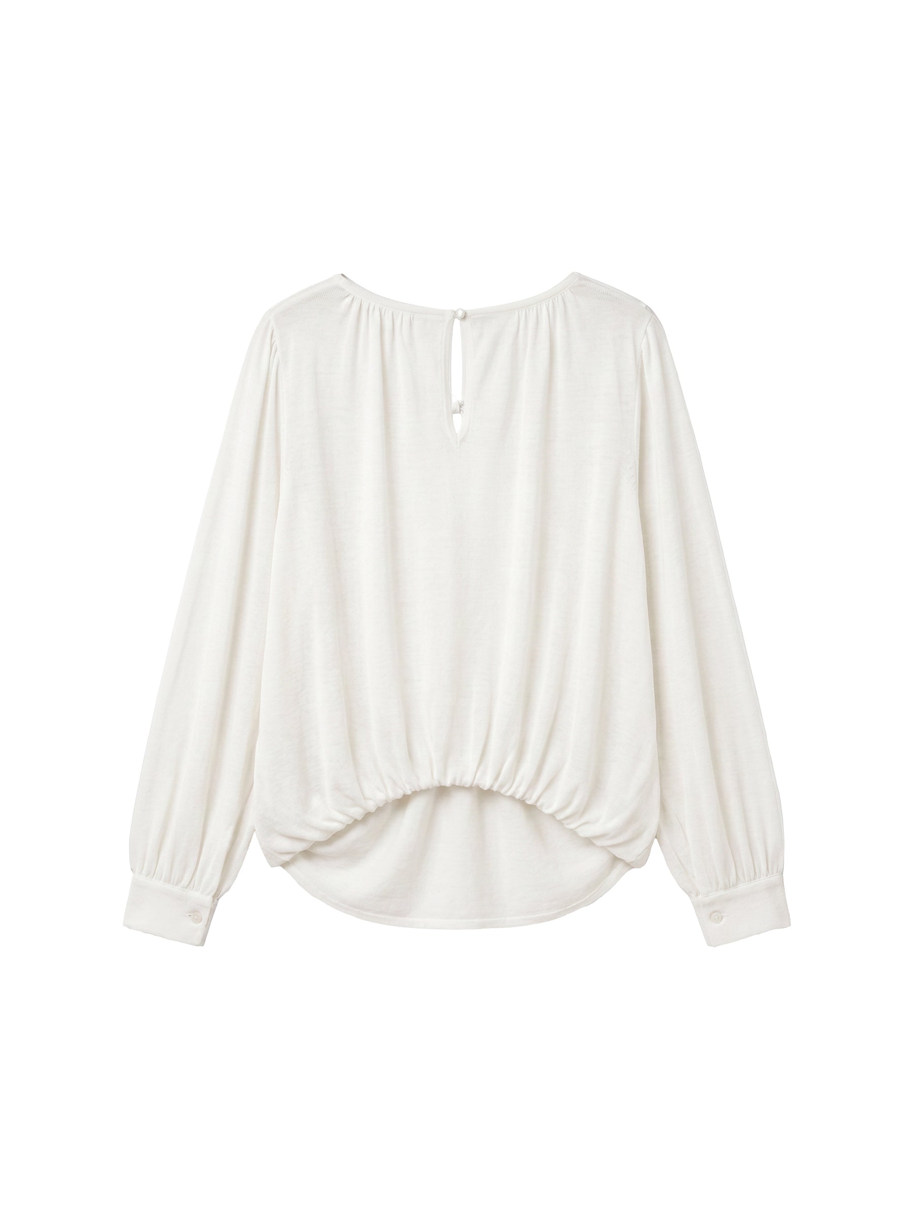 CUBIC Tie Neck Batwing Blouse-14
