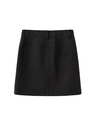 Heart Patch Tailored Mini Skirt