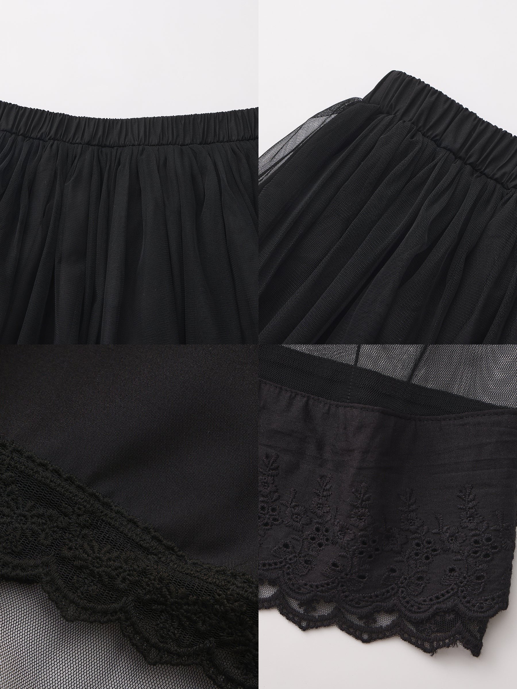 CUBIC Lace-up Mesh Skirt-14