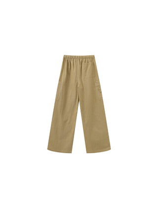 Relaxed Draped Straight-Leg Utility Pants