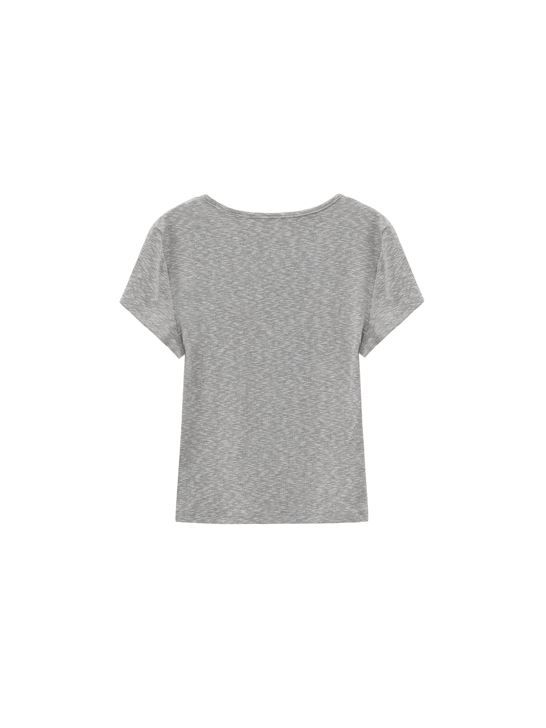 C by CUBIC Cropped Slim-Fit Sweetheart Neck T-Shirt-16