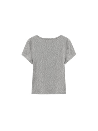 C by CUBIC Cropped Slim-Fit Sweetheart Neck T-Shirt