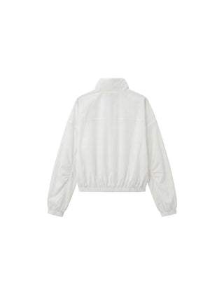 CUBIC Nylon Drawstring Collar Sheer Windbreaker Jacket