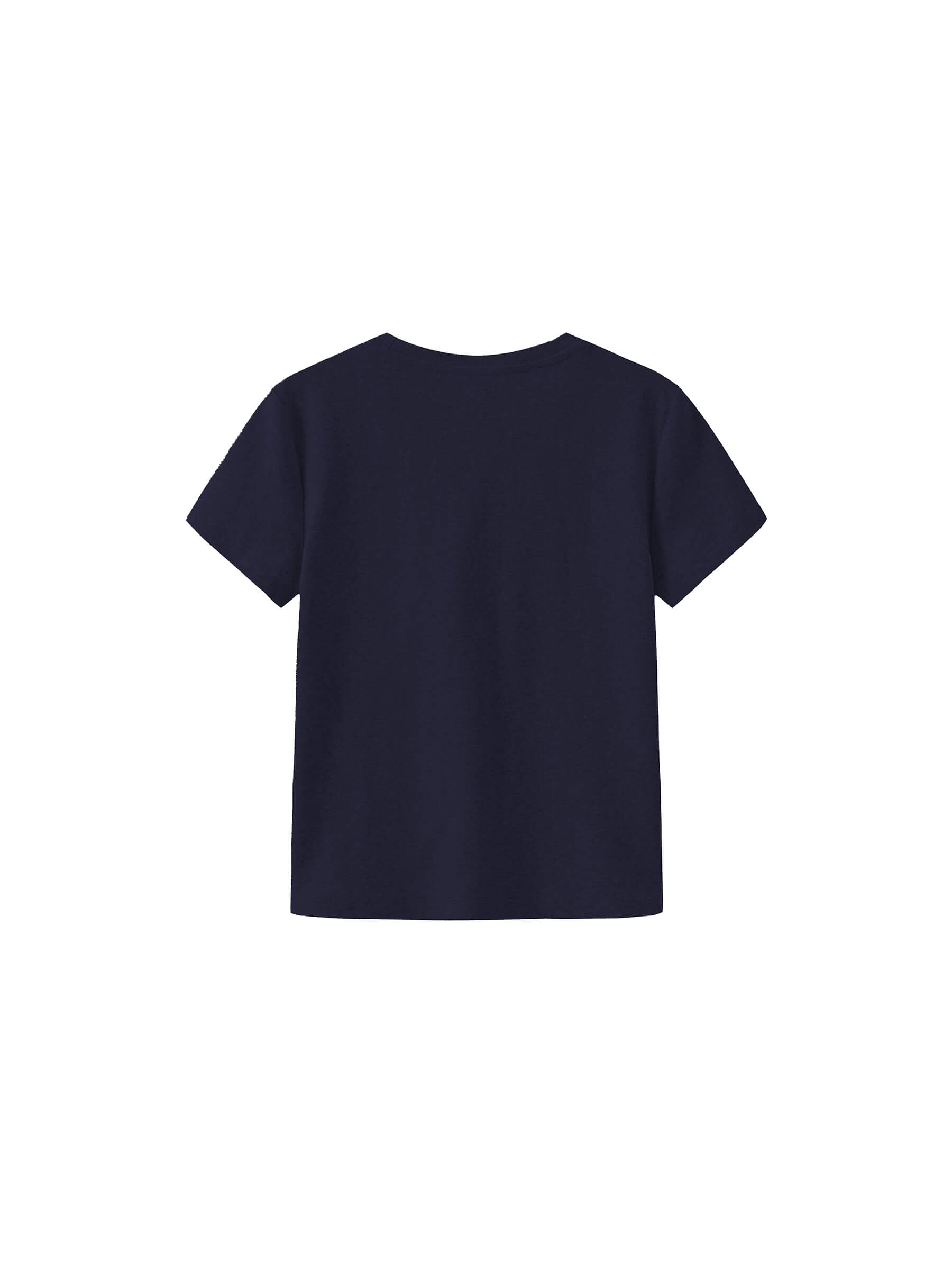 Cropped Letter Embroidered T-shirt-16