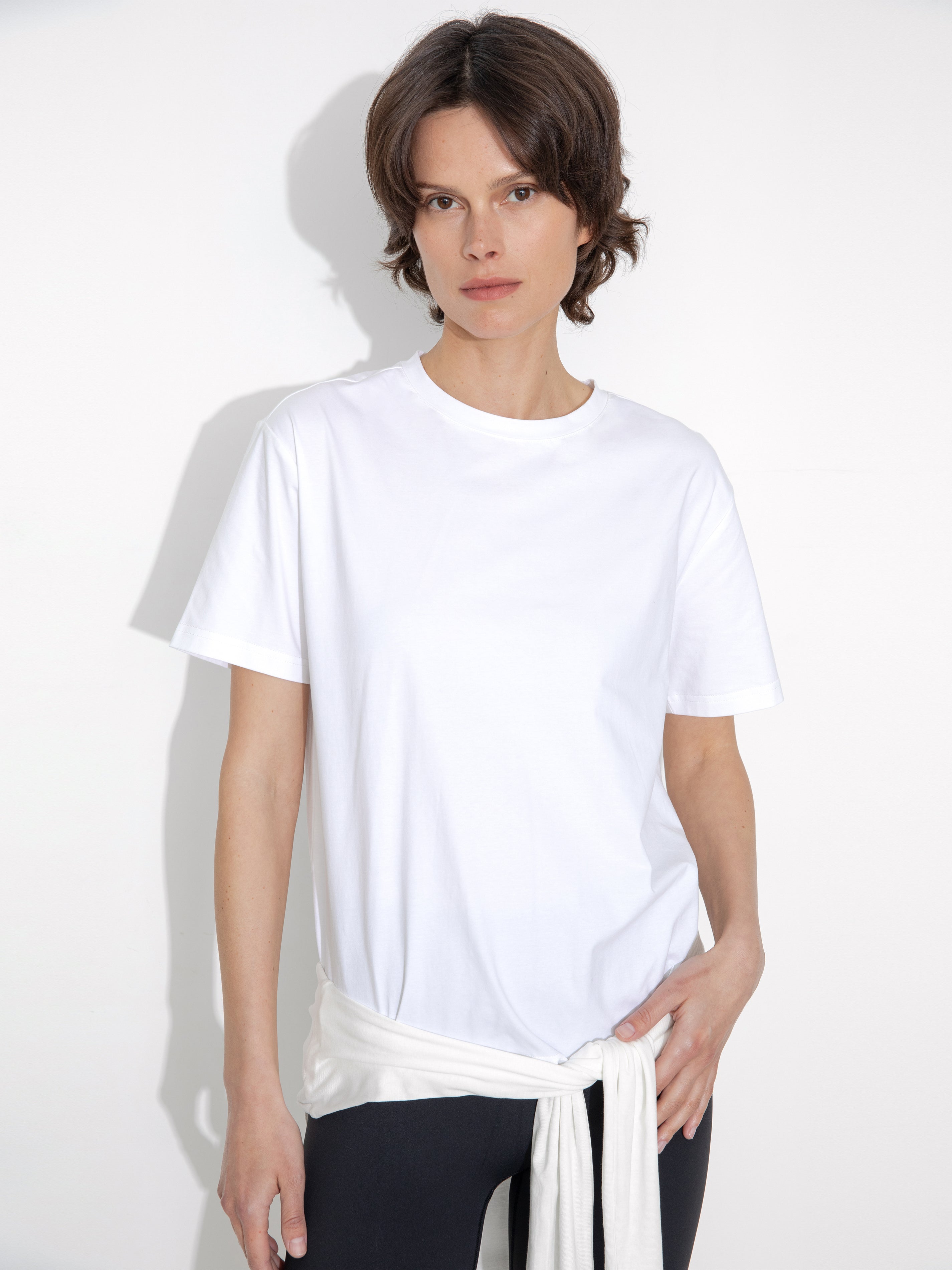 C by CUBIC Oversized Crew Neck Solid T-Shirt-15