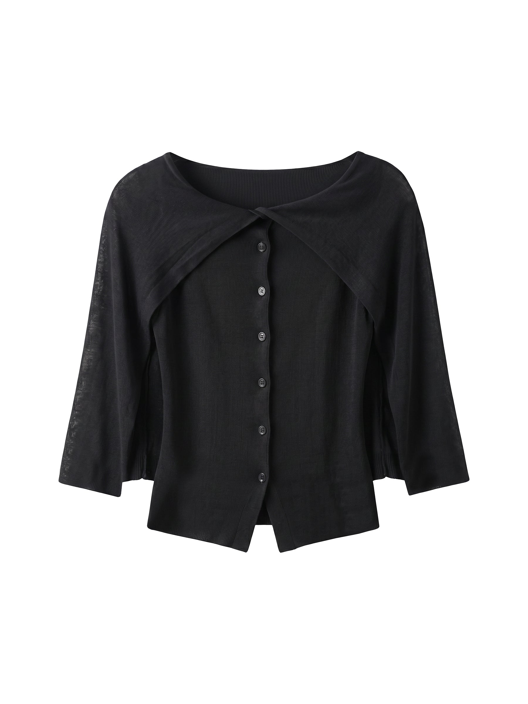 CUBIC Cape-Style Button Front Top-14