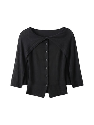 CUBIC Cape-Style Button Front Top