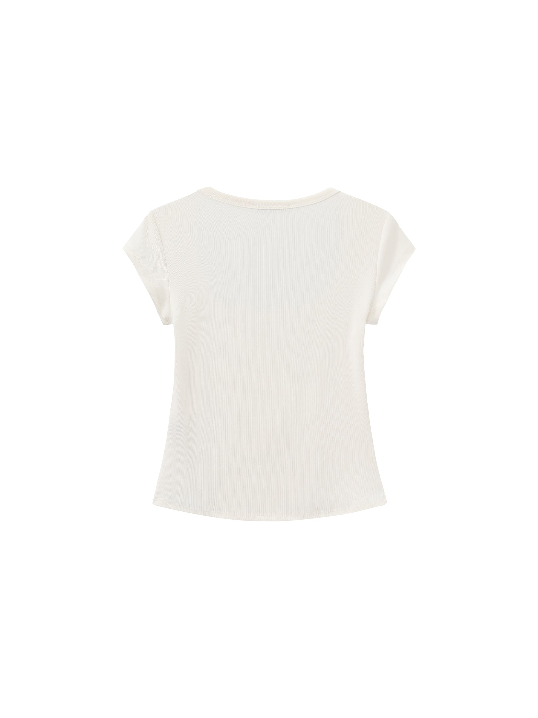 CUBIC Modal Square Neck Short-sleeved T-shirt-14