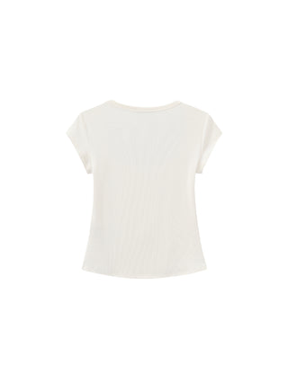 CUBIC Modal Square Neck Short-sleeved T-shirt