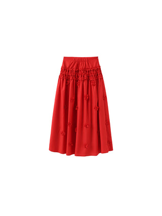 3D Floral Maxi Skirt