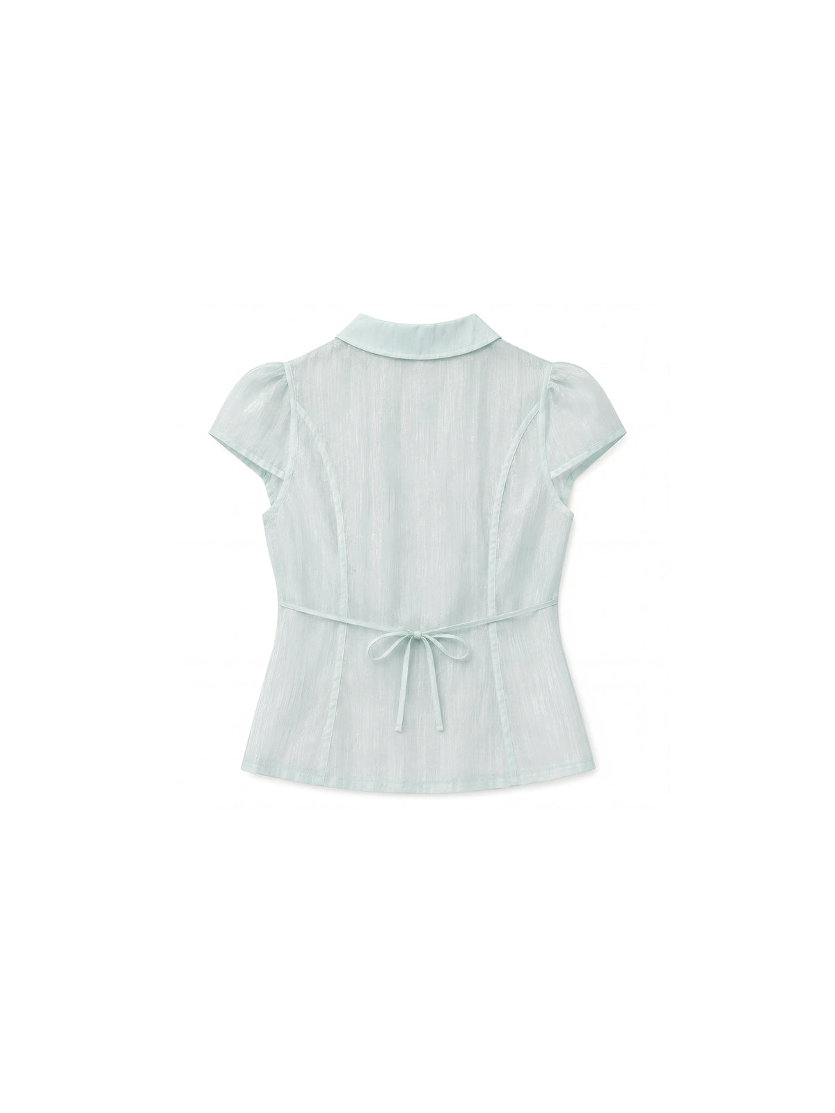 CUBIC Lyocell Semi-Sheer Fitted Blouse-14