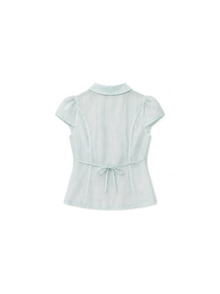 CUBIC Lyocell Semi-Sheer Fitted Blouse