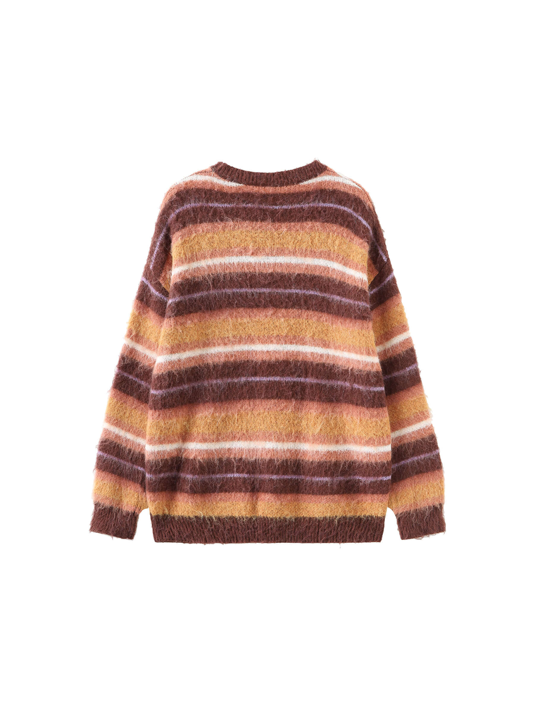Fluffy Striped Oversized Knit Sweater-16