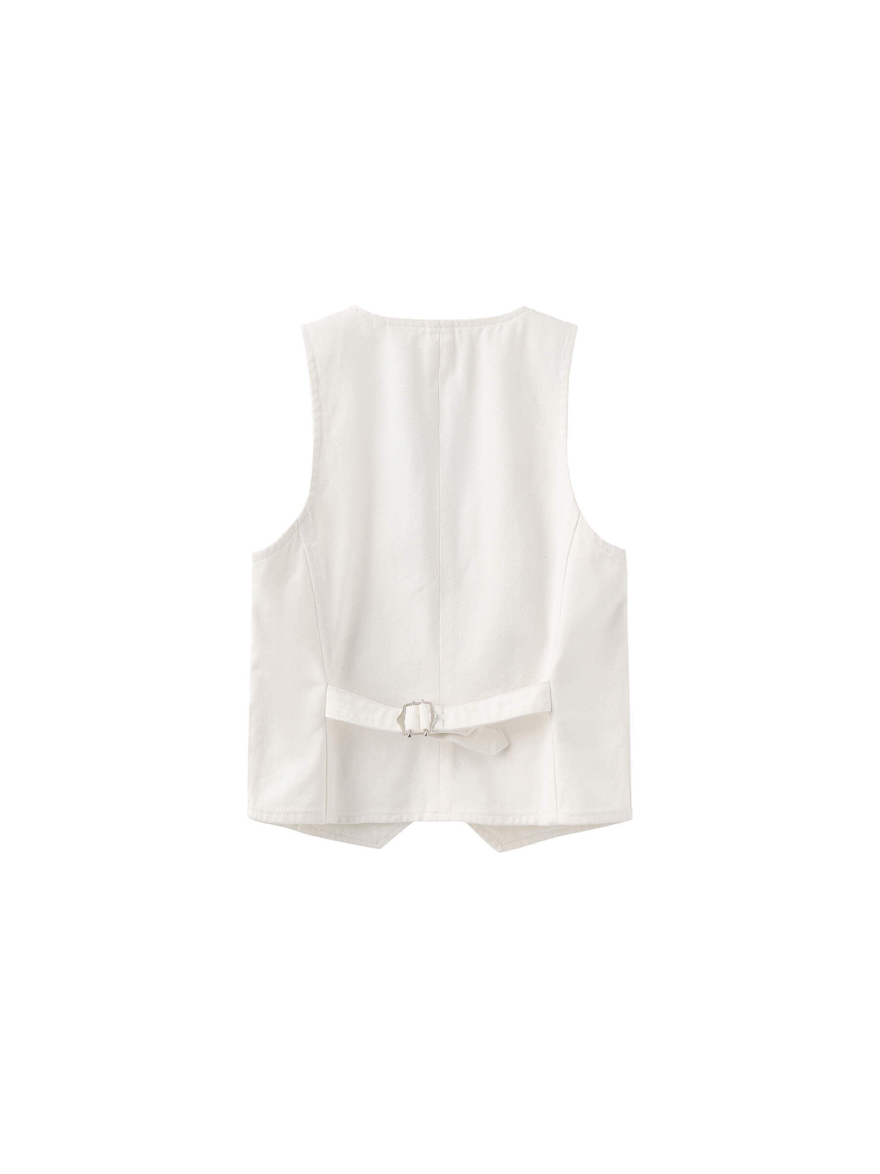V-Neck Slim Fit Cropped Denim Vest-16