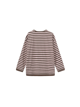 Contrast Stripe Oversized Long-Sleeve Top