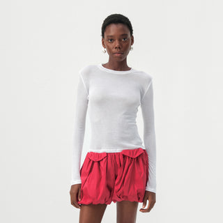 CUBIC Lyocell Sheer Long-Sleeve Top
