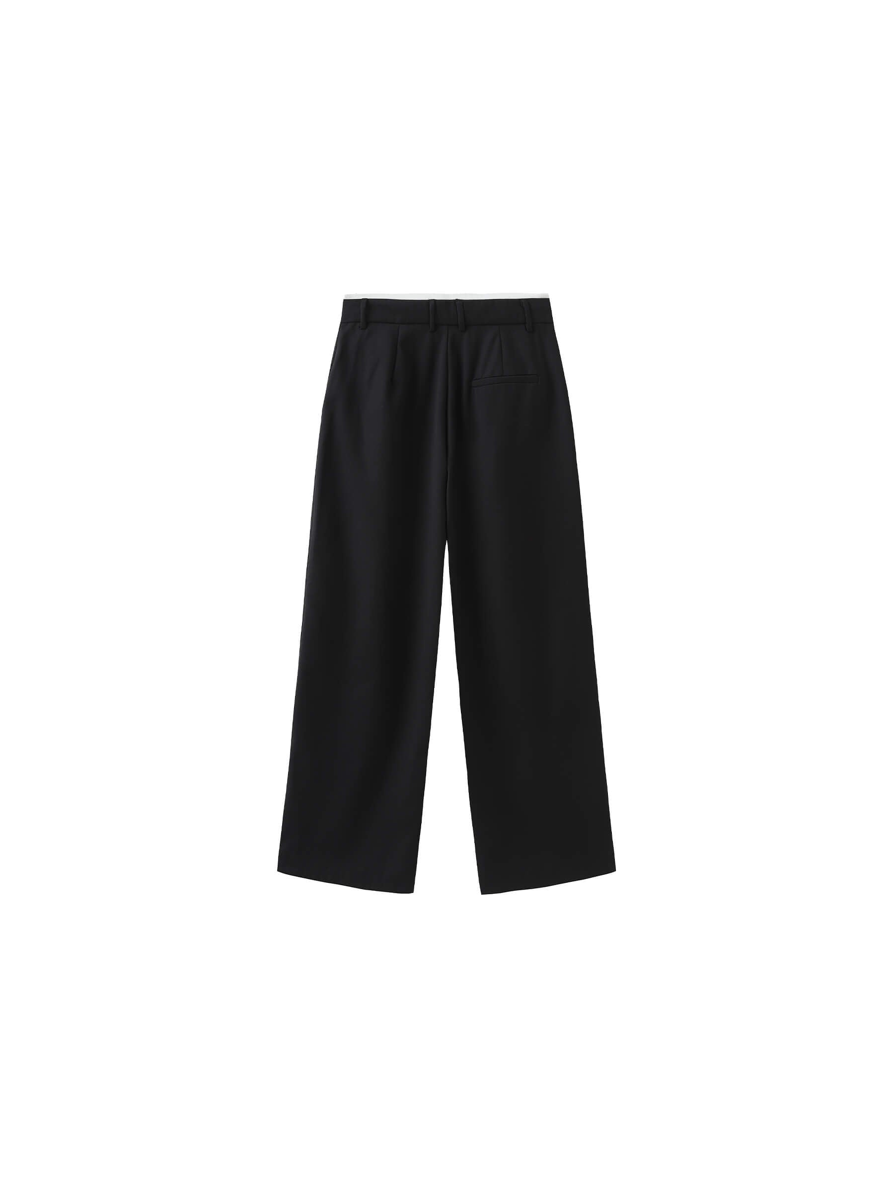 Slim Wide Leg Straight Casual Trousers-16
