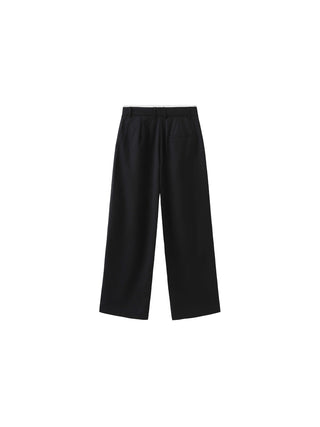 Slim Wide Leg Straight Casual Trousers