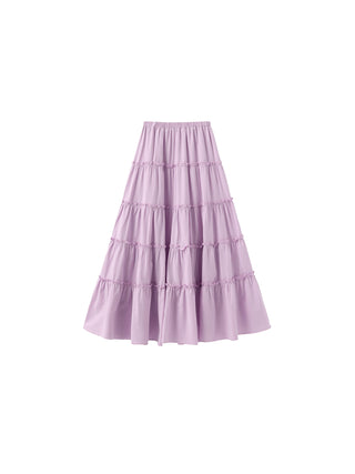 High-Waisted A-Line Maxi Flowy Skirt