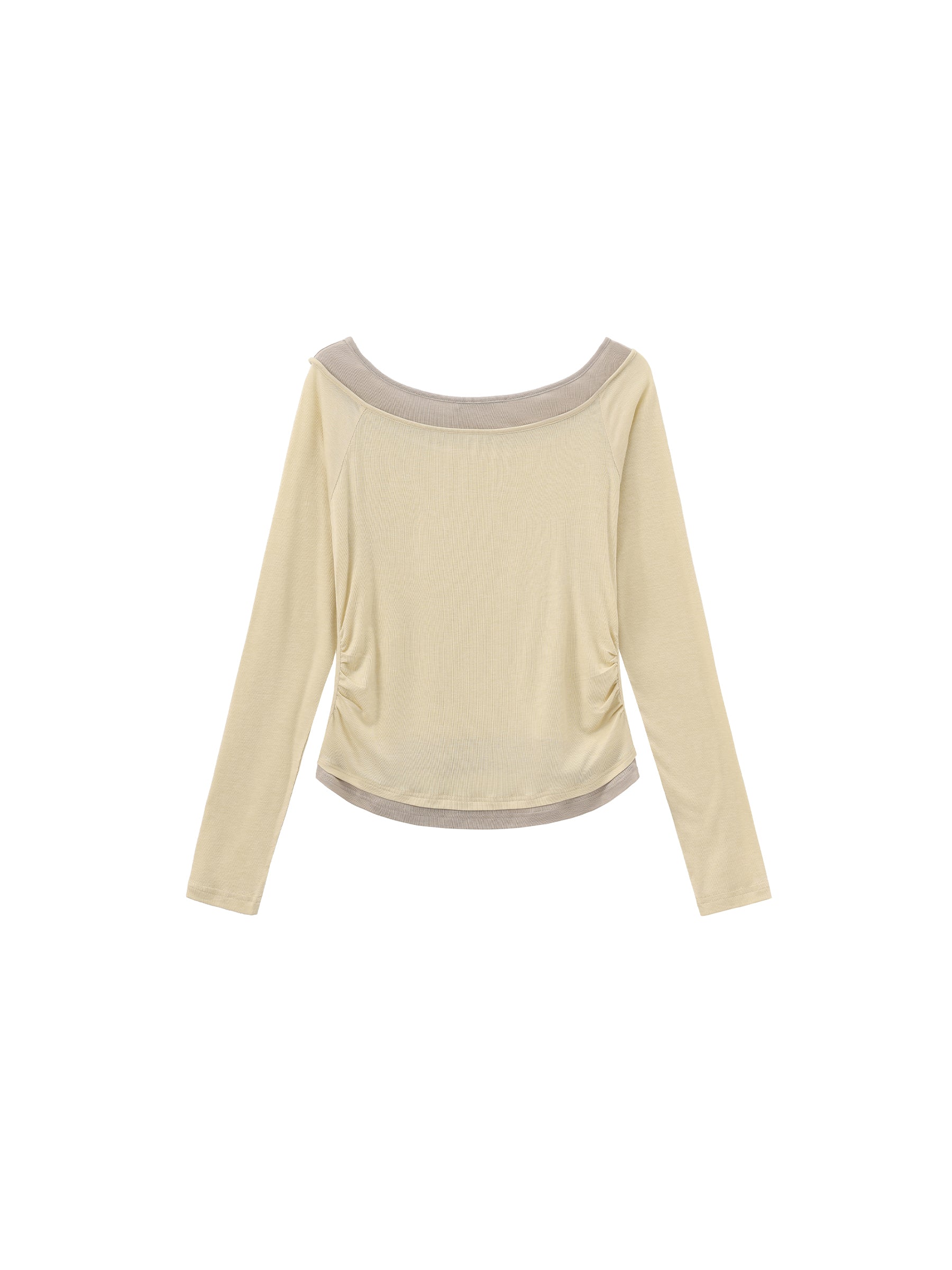 CUBIC Tencel Wool Blend Off-Shoulder T-Shirt-14
