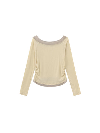 CUBIC Tencel Wool Blend Off-Shoulder T-Shirt