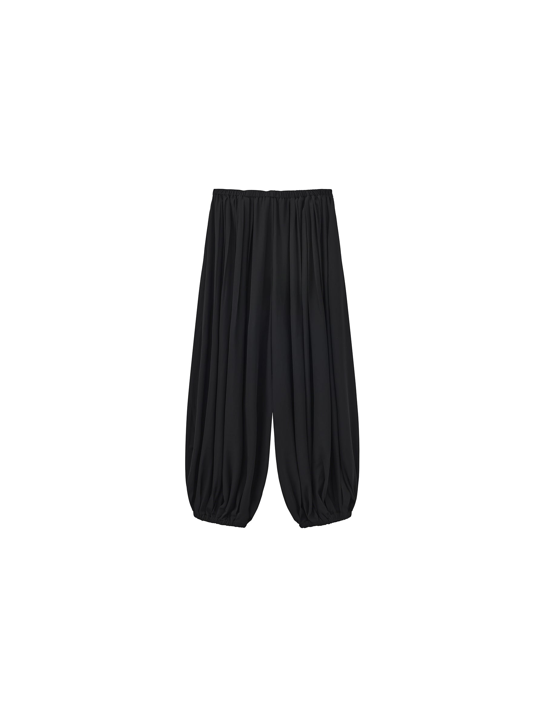 Pleated Balloon-Leg Elastic-Waist Trousers-14