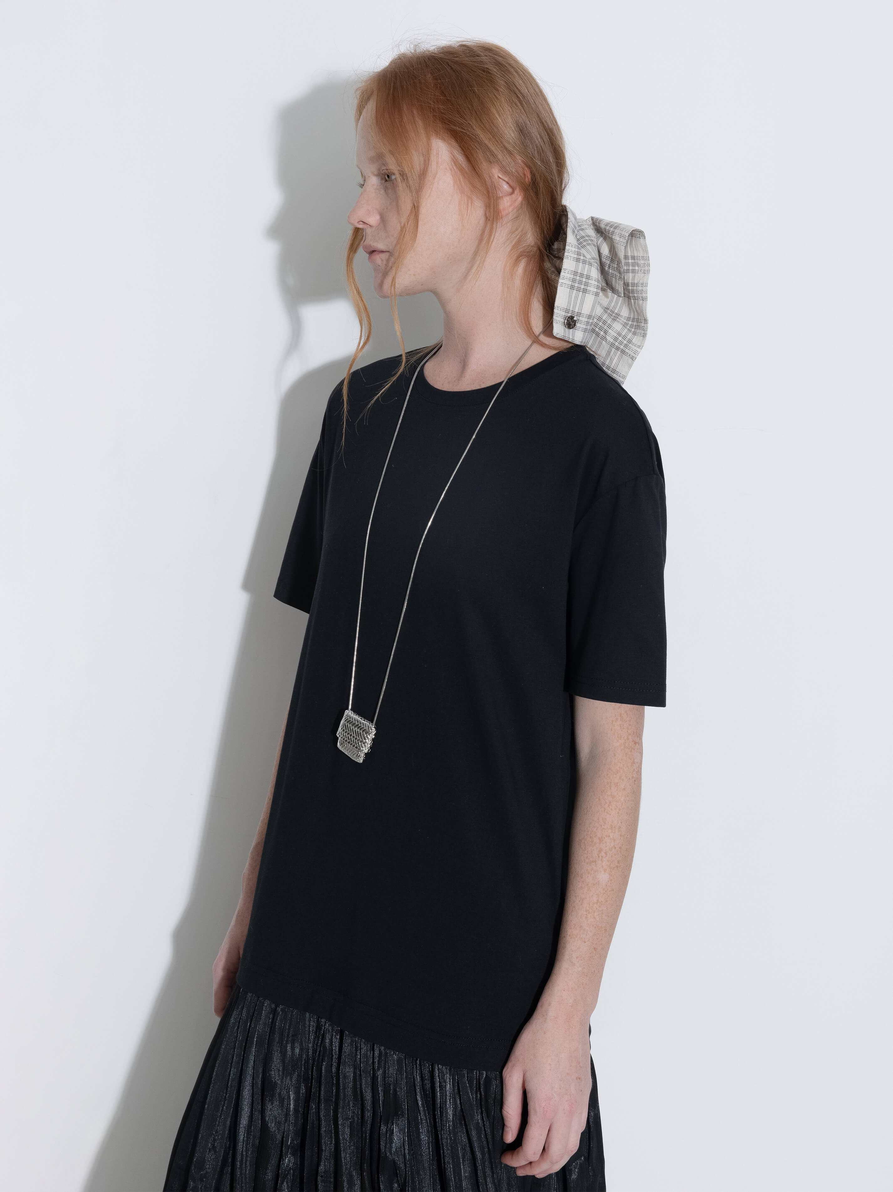 Oversized Round Neck Short Sleeve Pleated Dress-14